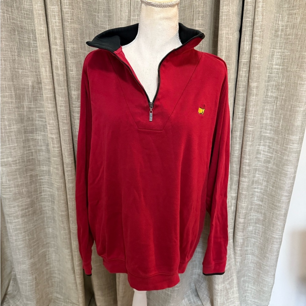 Masters Red Zip-Up Sweater